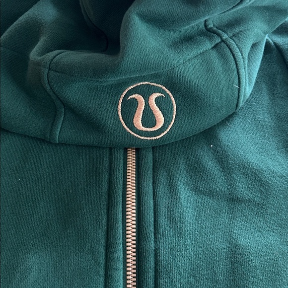 NWT lululemon Full Zip Hoodie Everglade Green/Gold Zip Sz 4 - Picture 3 of 6